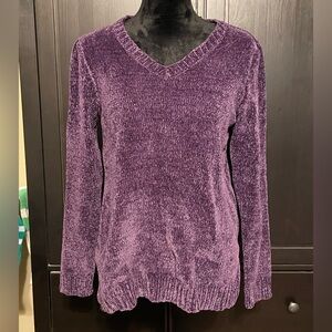 Karen Scott Rich Purple V-Neck Sweater